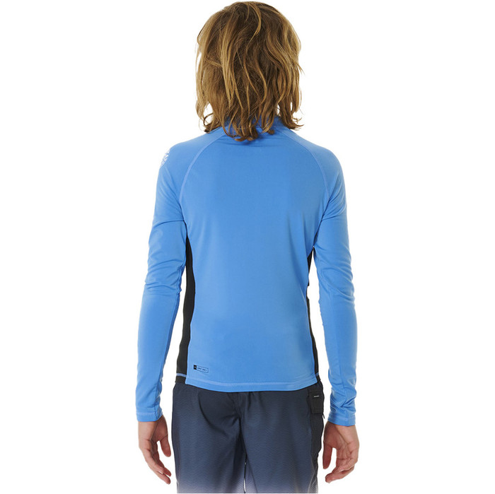 2023 Rip Curl Junior Icons UV gebrstet Langarm Rash Vest 11YBRV - Blau Gum